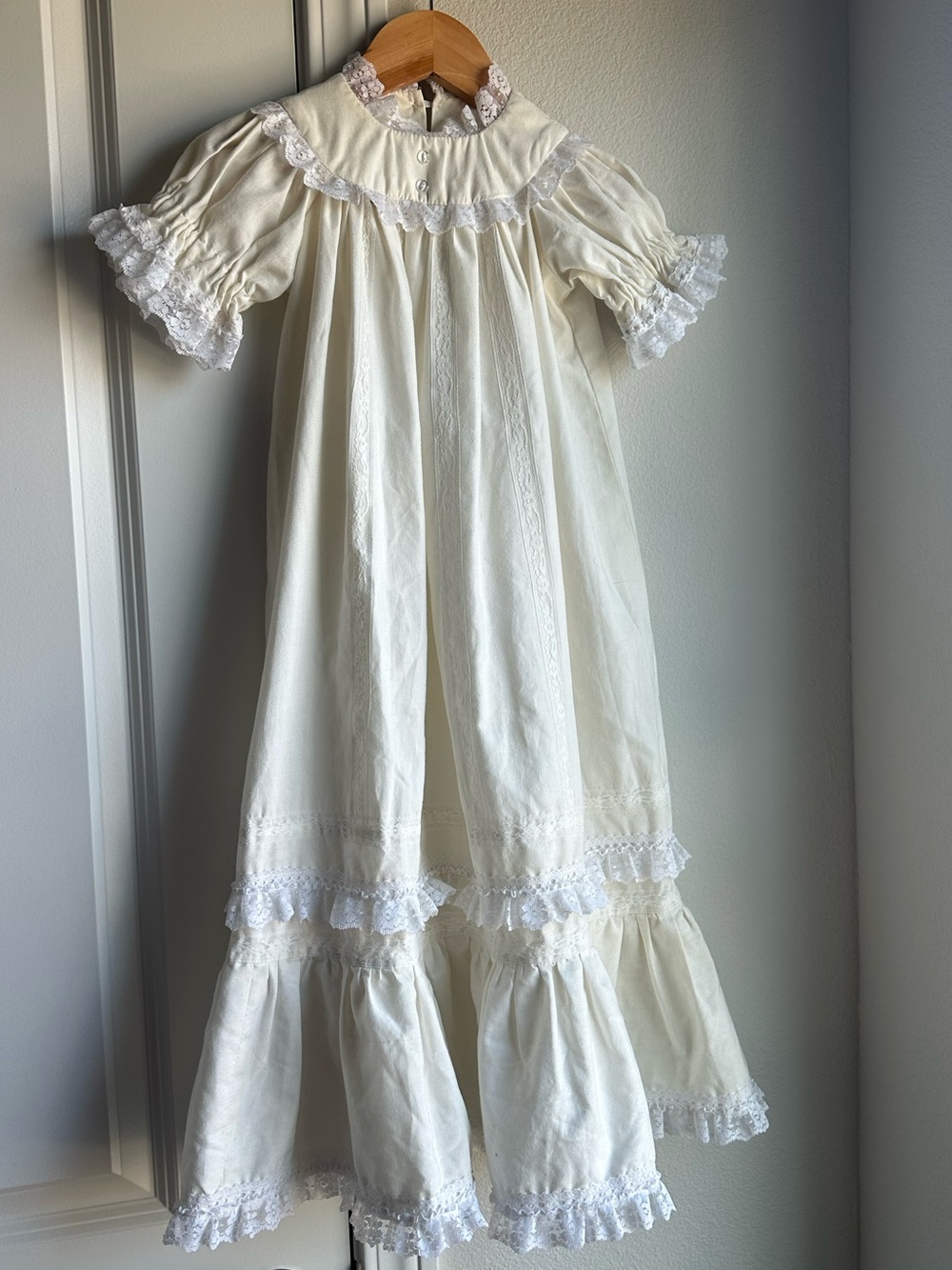 Frilly Vintage Handmade Baby Baptism Gown